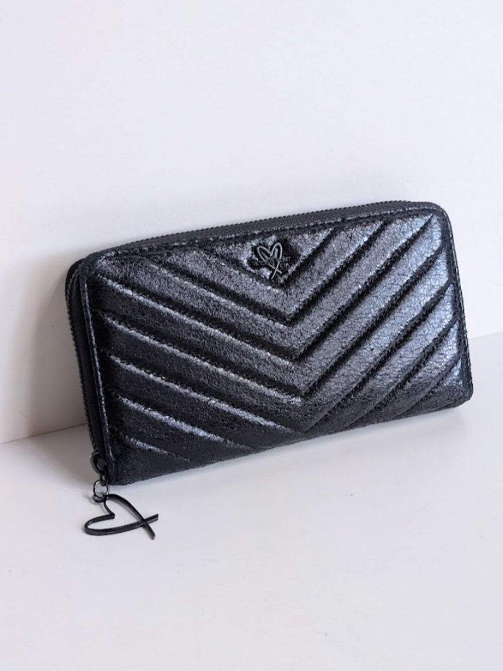 Black Victoria’s Secret Patent Crackled Leather Wallet